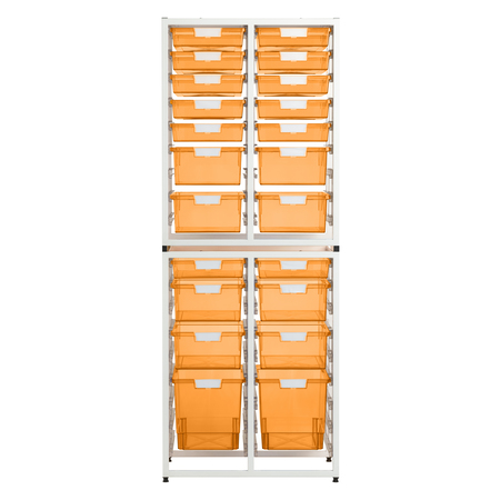 STORSYSTEM High Capacity Dbl Column Wall Unit, Slim Line, 36 Module, Neon Orange CE2090WH-12S8D2QFO